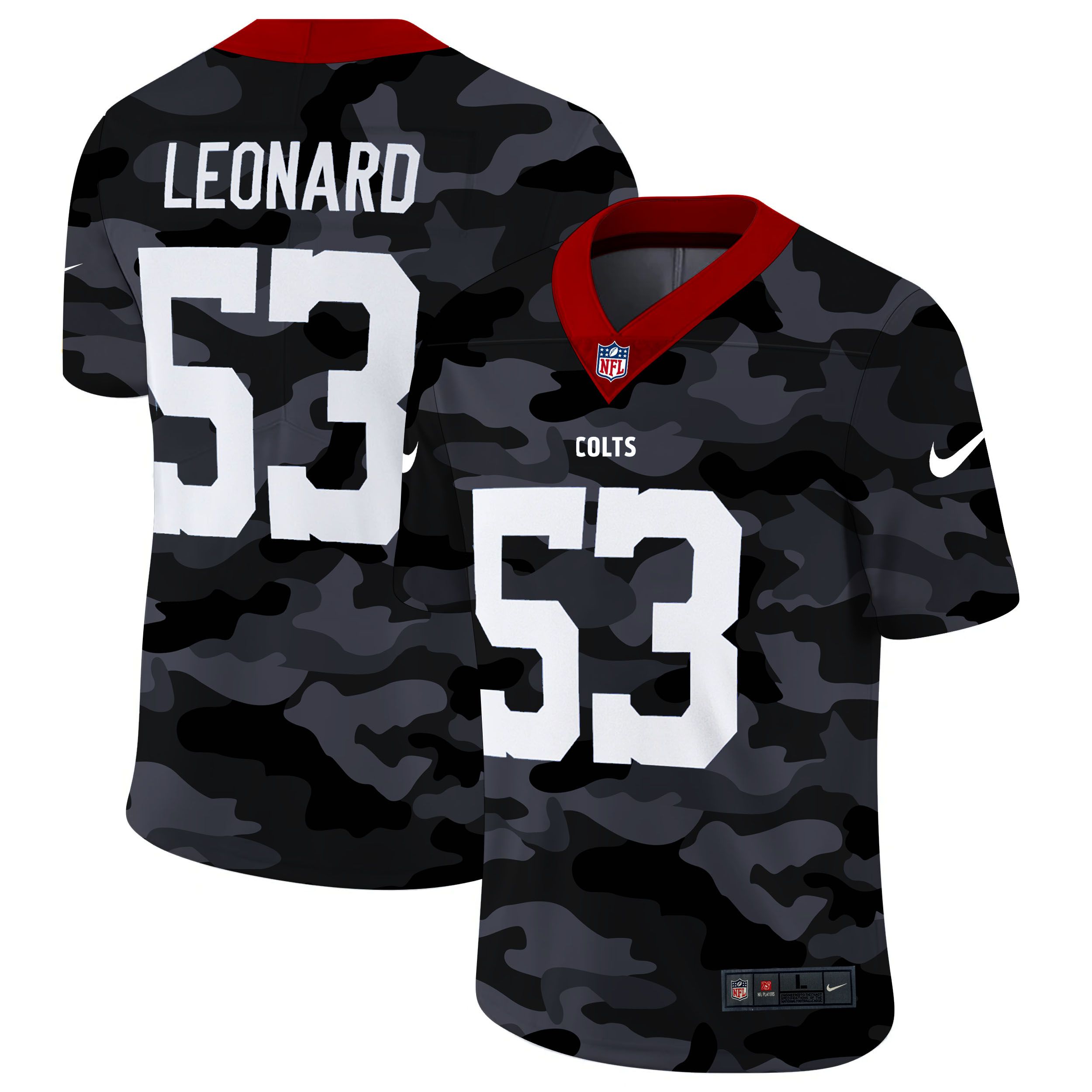 Men Indianapolis Colts #53 Leonard 2020 Nike 2ndCamo Salute to Service Limited NFL Jerseys